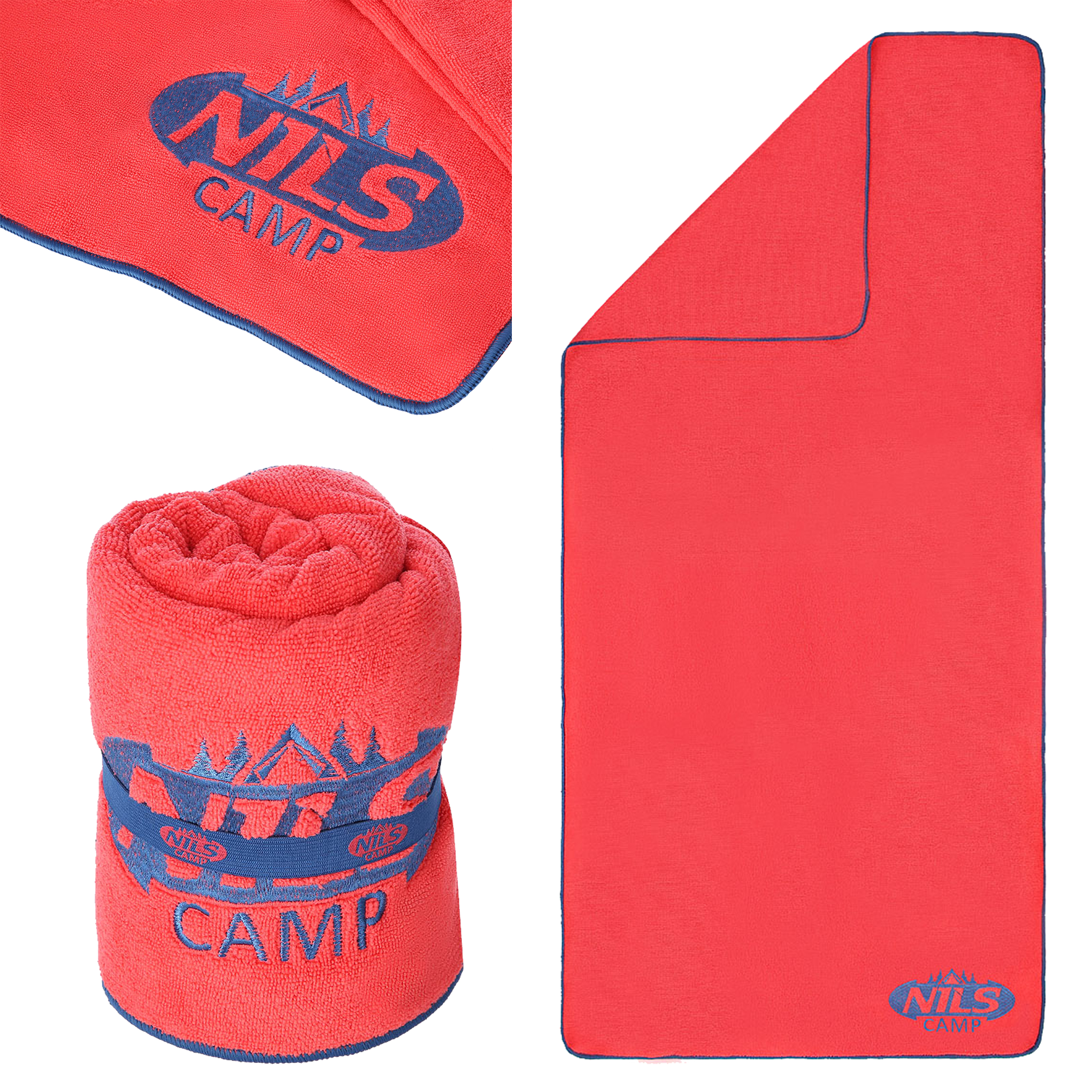 Ręcznik czerwony frotte NCR01 160x80 cm Nils Camp