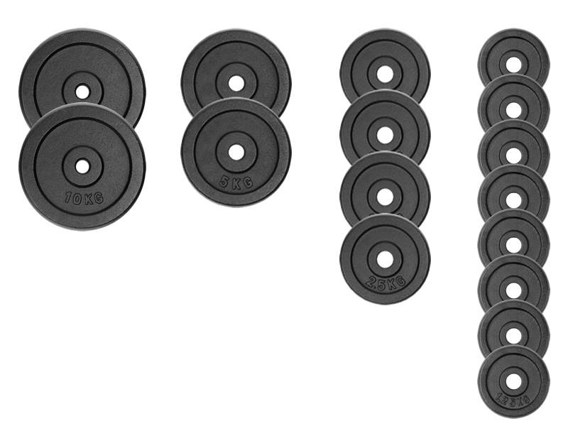 Zestaw do ćwiczeń 91kg z ławką PH 2132 sztangą 180 cm, gryfem 120 cm łamanym, obciążeniem żeliwnym 50 kg i hantlami
