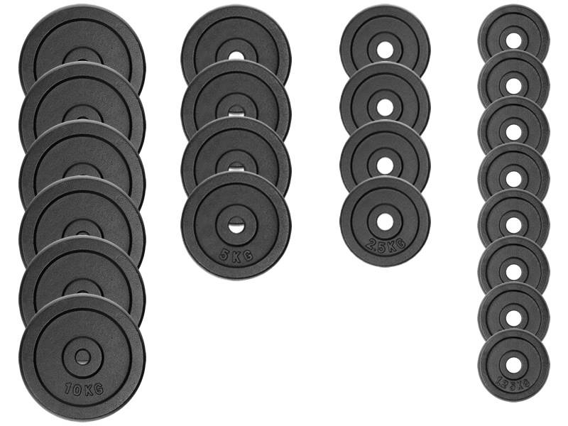 Zestaw do ćwiczeń 132kg z ławką treningową PH 2132 sztangą / gryfem prostym 180 cm, obciążeniem żeliwnym 98 kg i hantlami