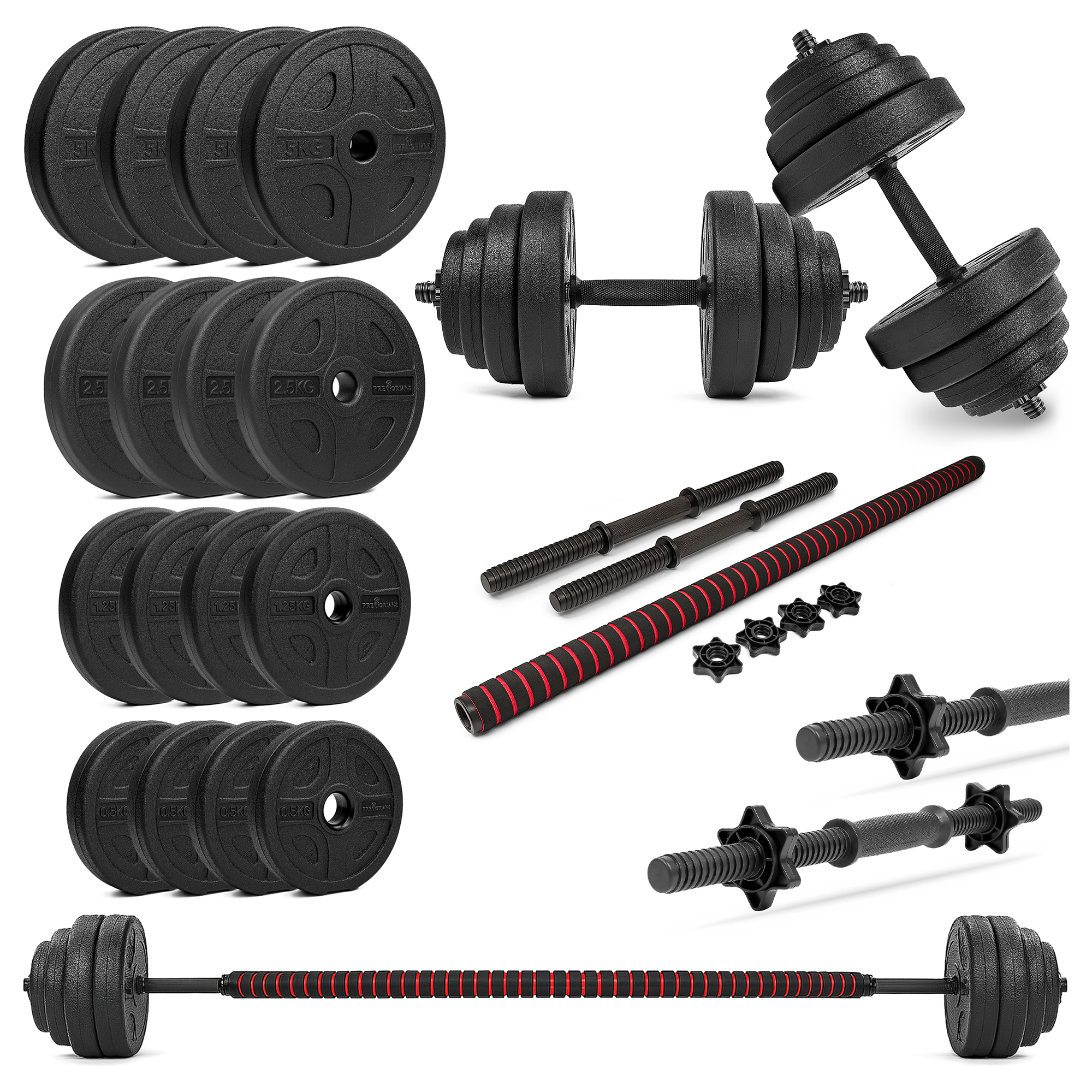 Sztanga 2w1 hantle - zestaw 40 kg Pretorians