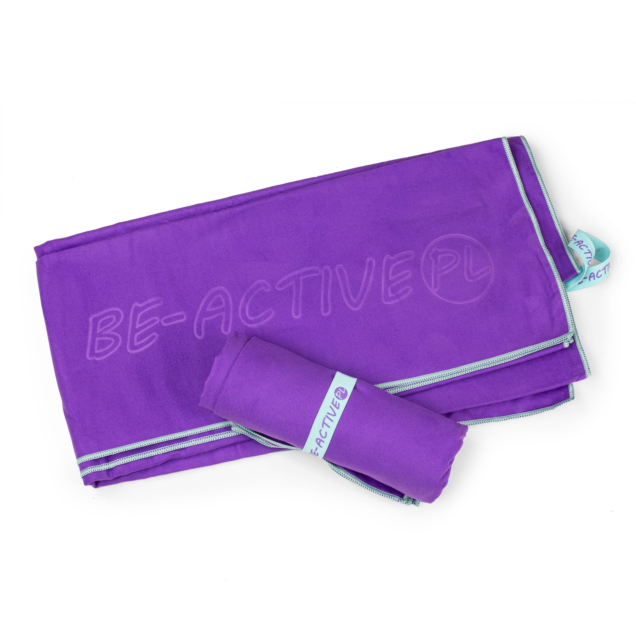 Ręcznik szybkoschnący z mikrofibry 130x80 fioletowo-turkusowy