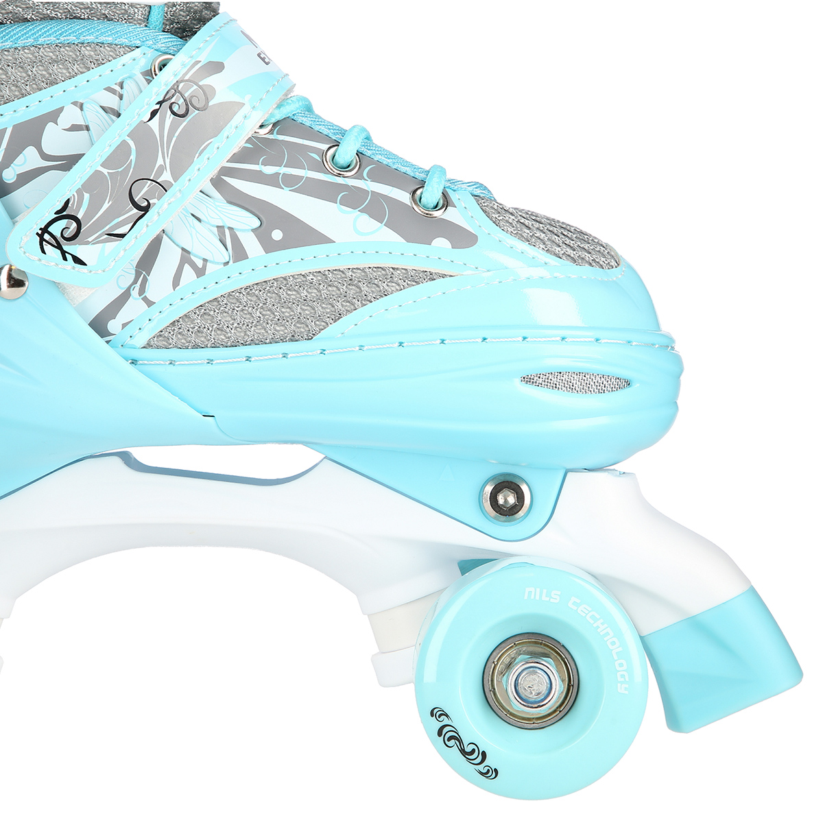 Wrotki dziecięce NQ1002 biało-niebieskie rozmiar S Nils Extreme