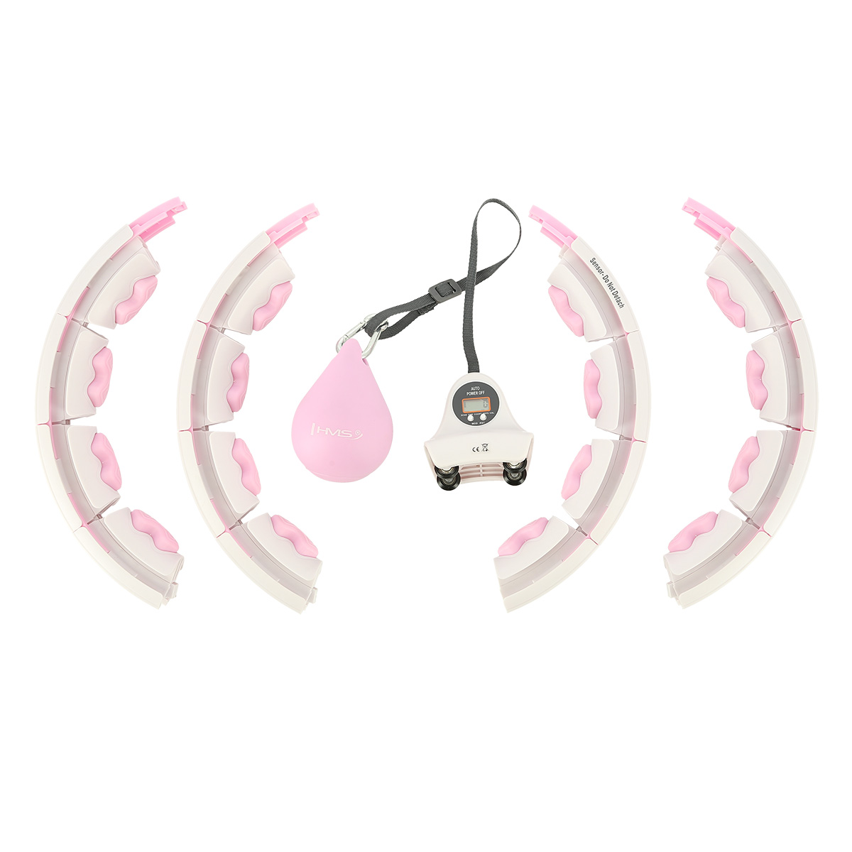 Hula hop masujący z wypustkami i obciążnikiem różowy HHW06 HMS