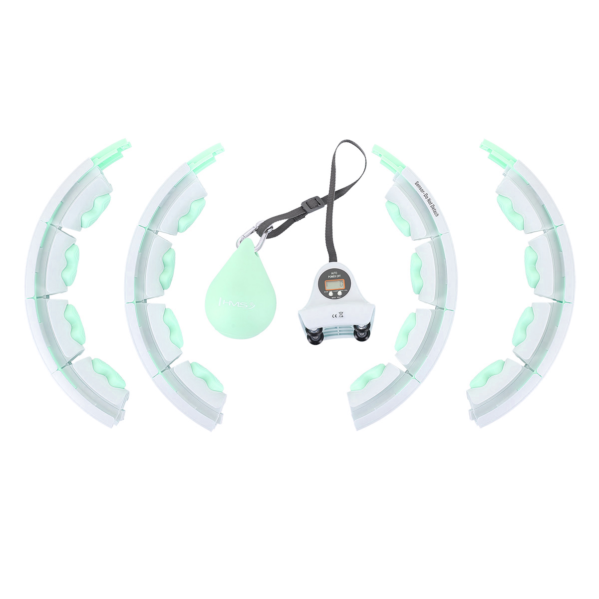 Hula hop masujący z wypustkami i obciążnikiem miętowe HHW06 HMS