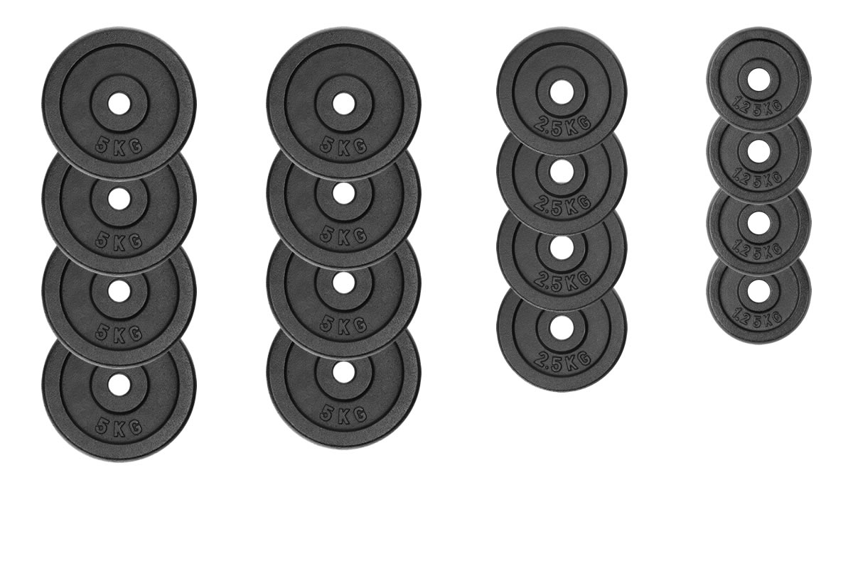 Zestaw do ćwiczeń 69kg - gryf sztanga obciążenie żeliwne, hantle