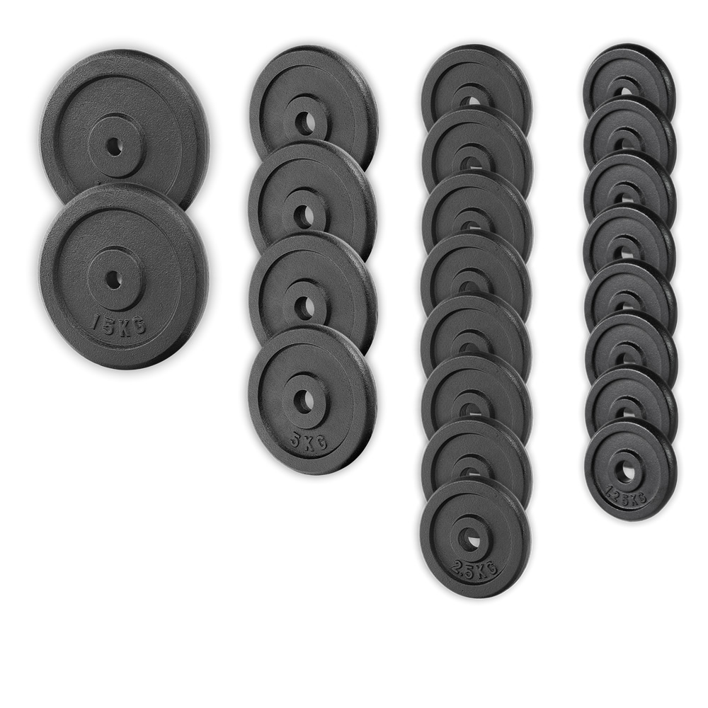 Zestaw do ćwiczeń 132kg z ławką treningową PH20C - ławka, gryf/sztanga, obciążenia żeliwne, hantle