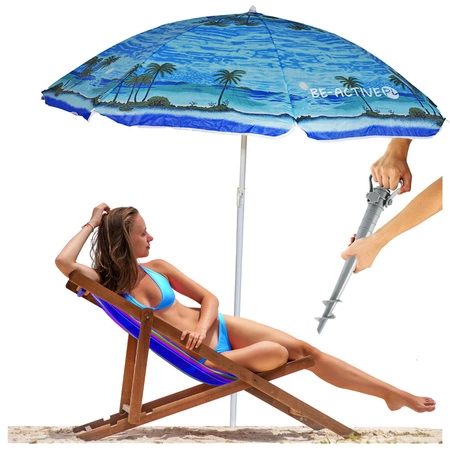 Parasol ogrodowy plażowy składany na balkon 180cm Laguna + kotwa