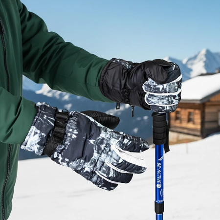 Rękawice narciarskie zimowe na deskę narty rozmiar L dłoń 21 cm szare