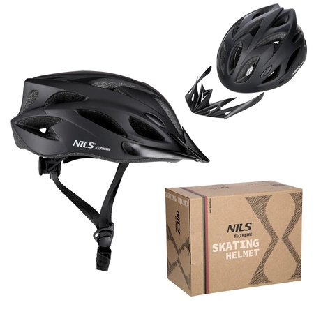 Kask ochronny do jazdy na rowerze rolkach czarny rozmiar L Nils Extreme MTW291
