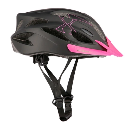 Kask ochronny do jazdy na rowerze rolkach czarno-różowy rozmiar M Nils Extreme MTW291