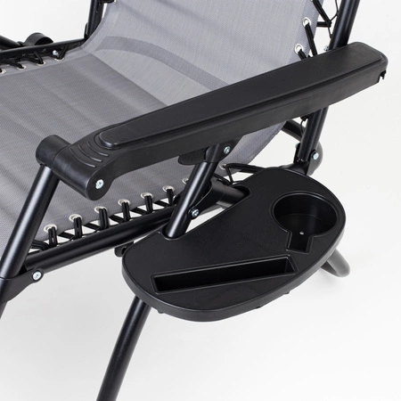 Leżak turystyczny Zero Gravity - szary, wygodny i mobilny