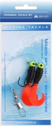 ZESTAW MORSKI - PILK TWIST JIGHEAD RIG 7.5cm-2x3g - CZARNO CZERWONY - op.1kpl.