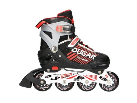 Rolki Cougar MZS853 ABEC7 38-41 PU płoza ALU czarno-czerwone