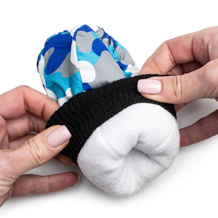 Rękawice zimowe dziecięce ciepłe rękawiczki narciarskie na zimę moro niebieskie