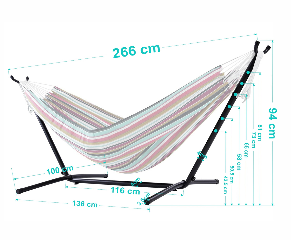 Stojak do hamaka stalowy stojak na hamak ogrodowy balkonowy do domu