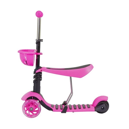 Hulajnoga Nils Extreme HLB08 3w1 koła led kauczuk PU różowa