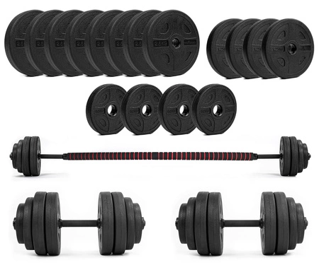 Sztanga 2w1 hantle - zestaw 30kg Pretorians