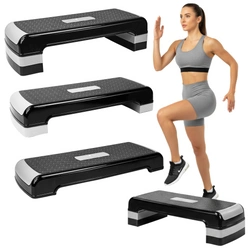 Step do aerobiku 3 stopnie regulowany szary AC4 Pretorians