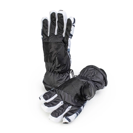 Rękawice narciarskie zimowe na deskę narty rozmiar L dłoń 21 cm biało-czarne