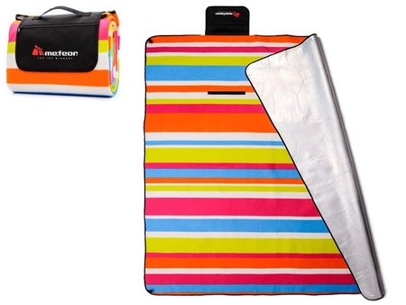 Koc piknikowy pasy multikolor 180x200cm 77054 Meteor