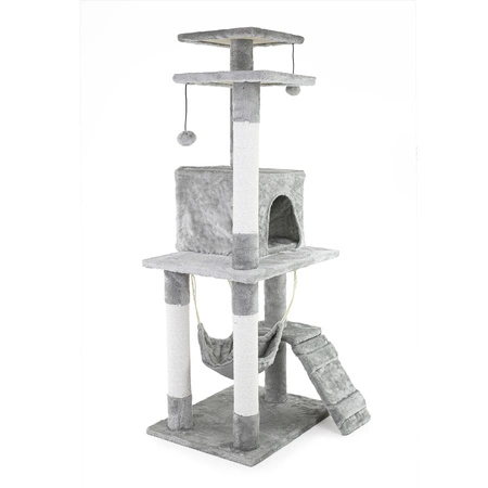 Drapak dla kota wysoki 119cm wieża legowisko domek hamak 4 - poziomowy