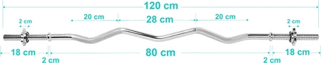 Zestaw do ćwiczeń 45kg z gryfem łamanym 120 cm, nakładem obciążeń i hantlami Pretorians