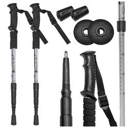 Kije trekkingowe do chodzenia kijki nordic walking srebrne 2szt.