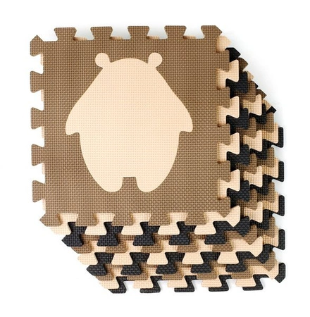 ML mata puzzle czarno - beżowo - brązowa