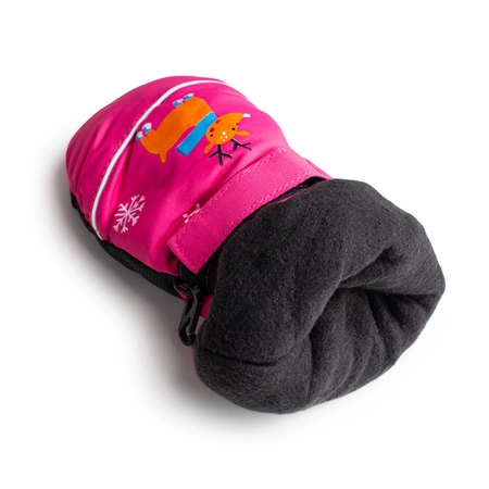 Rękawiczki zimowe jednopalczaste różowe narciarskie wodoodporne rękawice dla dzieci