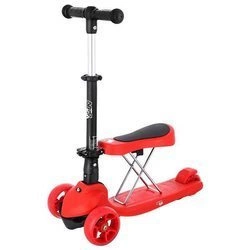 HLB12 hulajnoga nils fun 2w1 koła led kauczuk pu red