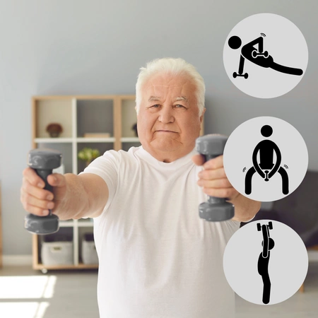 Hantelek żeliwny 5 kg winylowy Pretorians