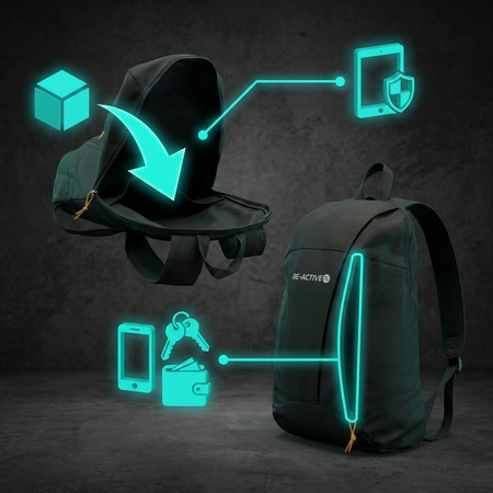 Mały plecak podróżny Be-Active miejski pojemny czarny