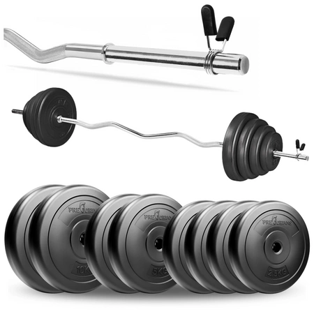 Zestaw do ćwiczeń 45kg - z gryfem łamanym 120 cm i nakładem obciążeń