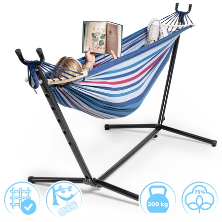 Hamak ze stelażem ogrodowy dwuosobowy - idealny na taras
