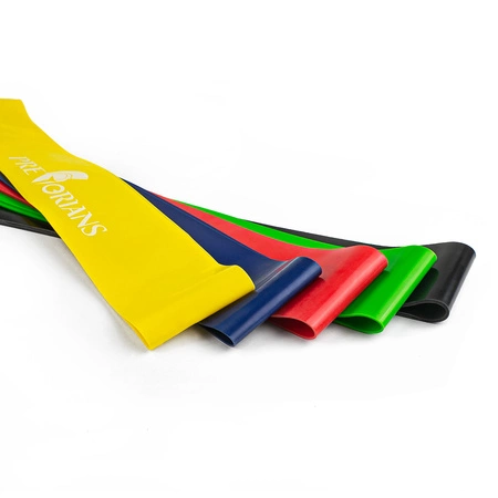 Zestaw 5 gum do ćwiczeń i rozciągania mini band taśmy Pretorians