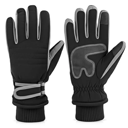 Rękawiczki do ekranów dotykowych narciarskie na zimę M szare