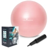 Piłka gimnastyczna 75 cm do ćwiczeń i rehabilitacji różowa z pompką