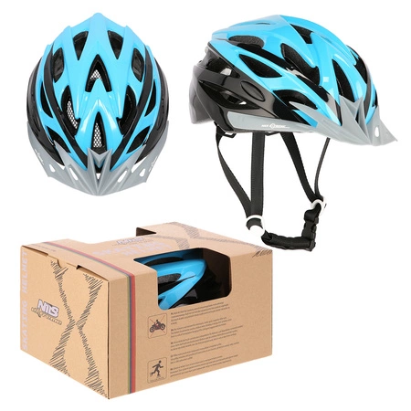 Kask na rower rolki niebiesko-czarny rozmiar M Nils Extreme MTW210