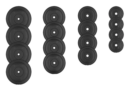 Zestaw do ćwiczeń 110kg z ławką treningową PH 2131 - ławka, sztanga / gryf, hantle, obciążenie