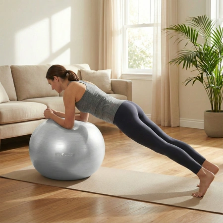 Piłka gimnastyczna anti burst 65 cm szara Pretorians z pompką