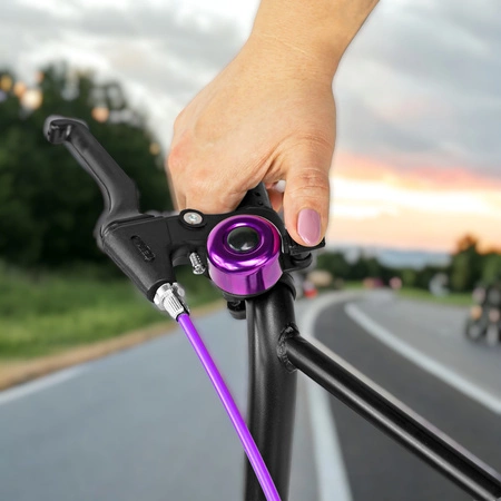 Dzwonek rowerowy dla dzieci dorosłych aluminiowy głośny DR5 fioletowy