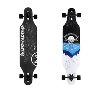 LONGBOARD SKULL WOOD SKATE