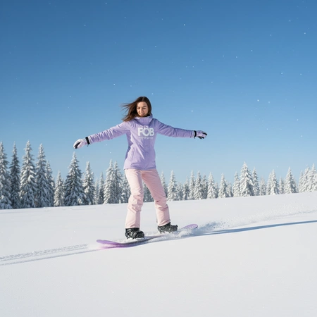 Rękawice narciarskie zimowe na deskę narty rozmiar M dłoń 19 cm fioletowe
