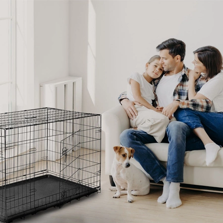 Klatka kennelowa metalowa XL dla psa i kota - składana