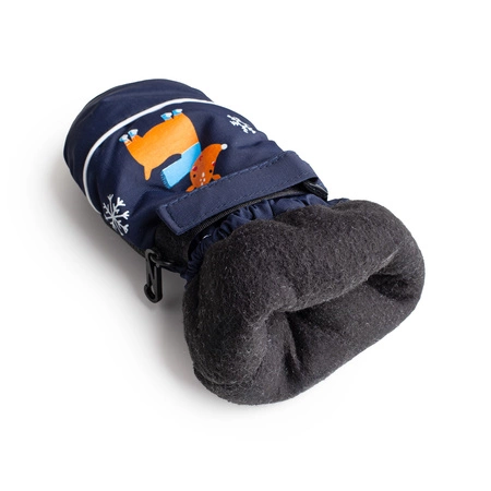 Rękawiczki zimowe jednopalczaste granatowe narciarskie wodoodporne rękawice dla dzieci