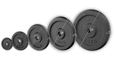 Zestaw do ćwiczeń 152kg z ławką treningową PH20C - ławka, gryfy, obciążenia żeliwne, hantle