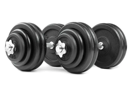 Zestaw hantli żeliwnych 2x30kg regulowane
