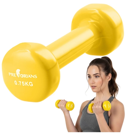 Hantelek żeliwny 0,75 kg ciężarek winylowy Pretorians