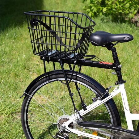 Kosz rowerowy tylny na bagażnik na zakupy metalowy duży