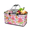 Kosz termiczny na zakupy piknikowy duży 30 litrów różowe kwiaty
